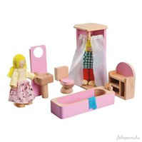 Drevený nábytok pre bábiky kúpelňa